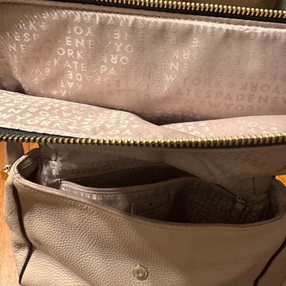 Kate Spade Beige Leather Jackson Flap Shoulder Bag - Picture 5 of 7